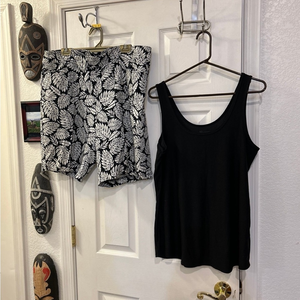 Terra & Sky 3X shorts, black tank 2x.  Both nwot